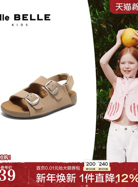 小酒窝同款百丽童鞋吐司勃肯凉拖鞋夏新款软底休闲单鞋子67211B65