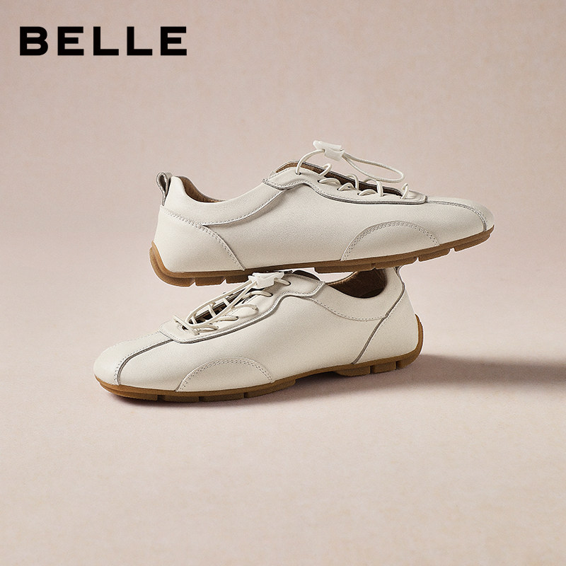 百丽复古舒适赛车德训鞋男女款新款免系带薄底休闲板鞋B3068AM6预,女鞋,德训鞋,淘宝优惠券,粉丝福利购,淘宝优惠卷