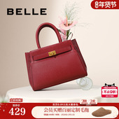 百丽包包女商场同款 新年礼物手提斜跨托特大容量红色新娘婚包5348