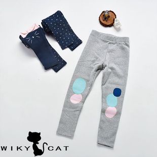 清版特卖威奇猫儿童女童春秋打底裤320G鹿皮绒单条裤子特价包邮