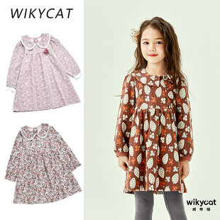 秋冬威奇猫女童秋款230鹿皮绒外出裙外套外出服连衣裙