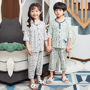 特惠威奇猫夏款女童家居服睡衣睡裤兰精莫代尔特薄款夏日繁花