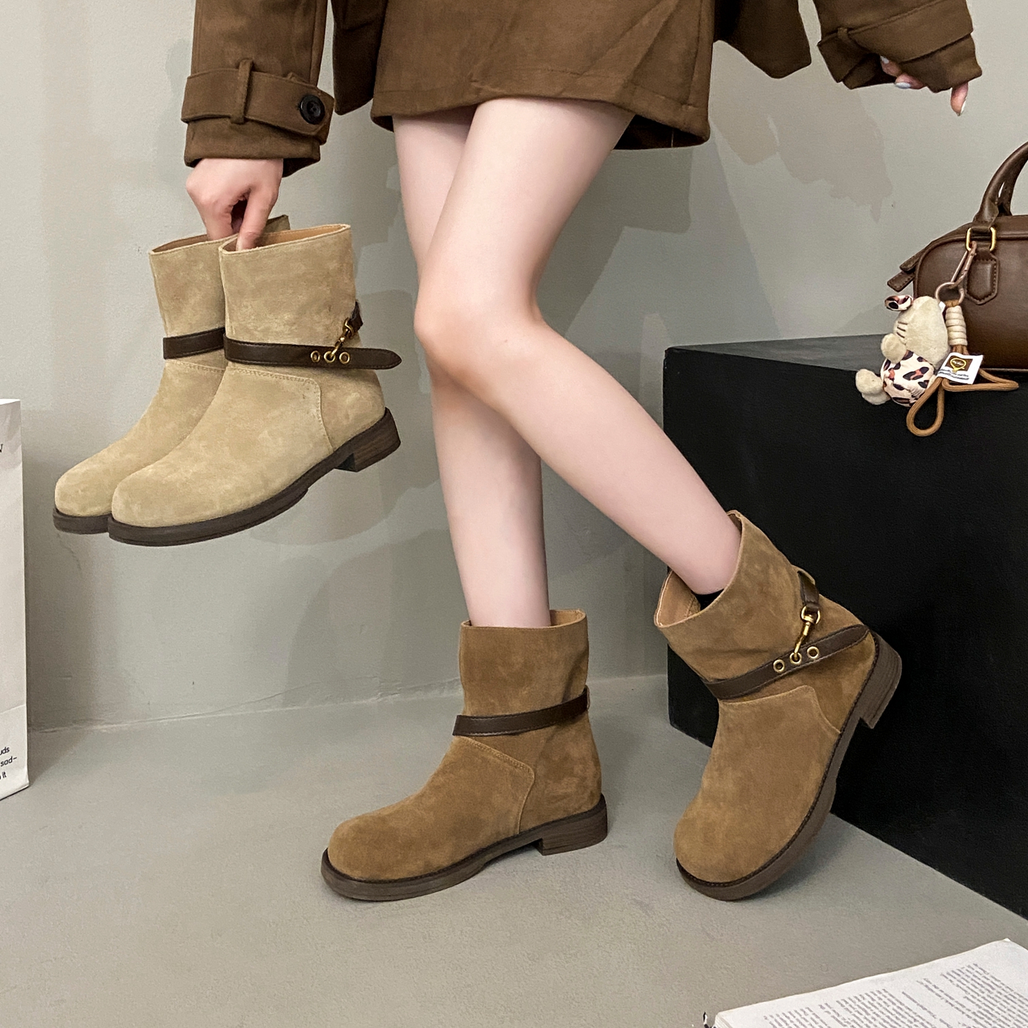 【现货秒发】马丁靴女厚底短靴子