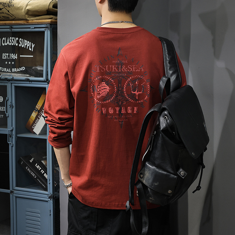 美式复古长袖卫衣男宽松潮