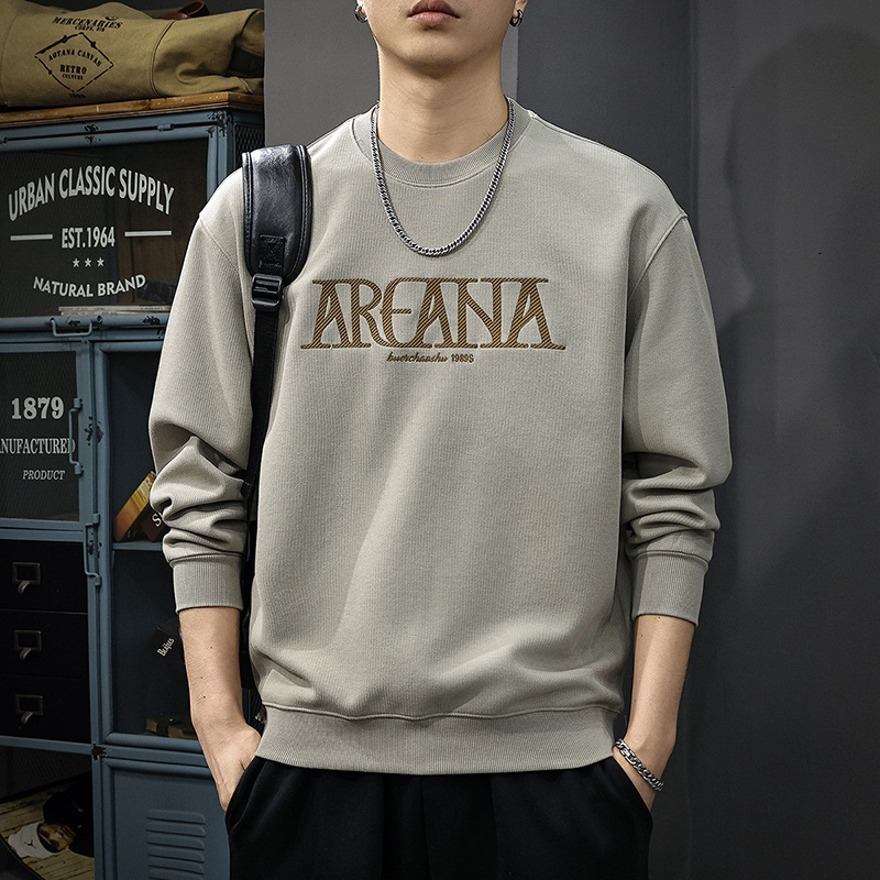 350g重磅刺绣圆领卫衣男