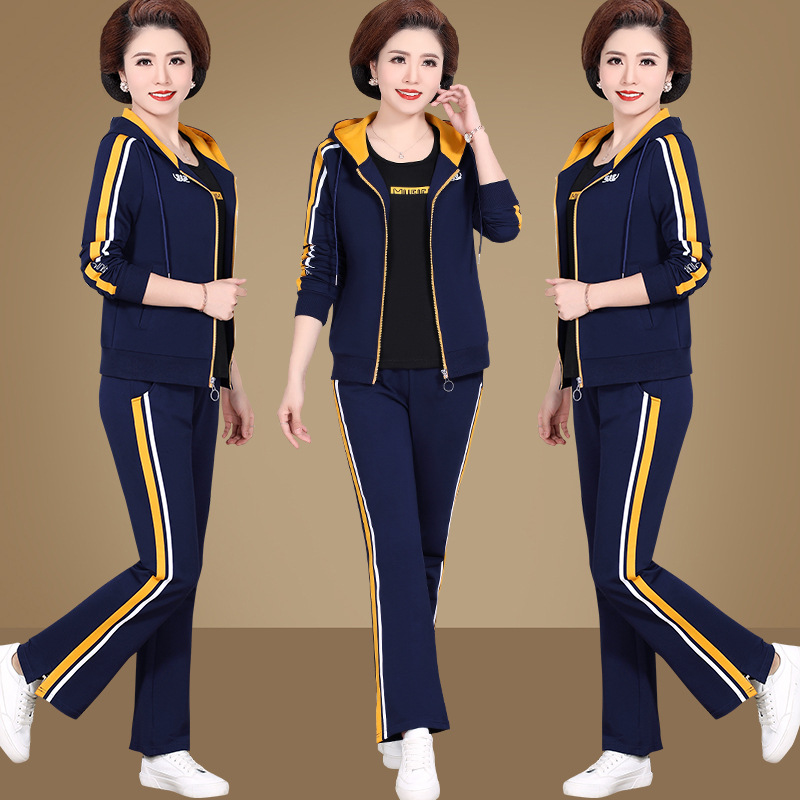 中老年春秋运动三件套女
