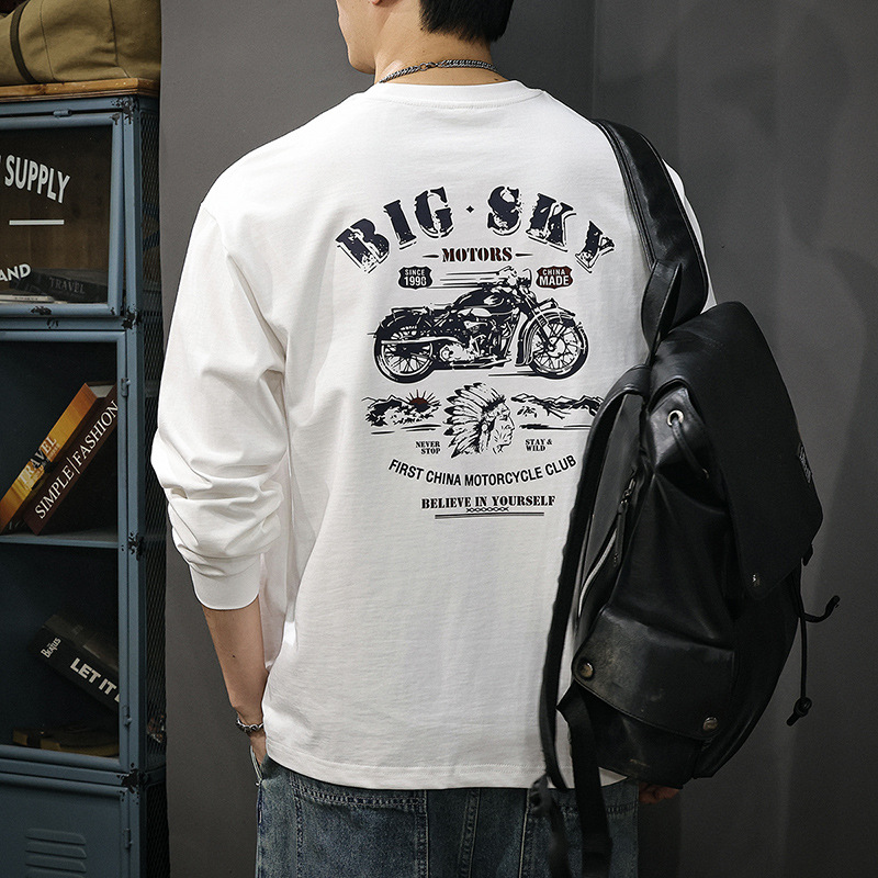 潮牌机车印花宽松男卫衣