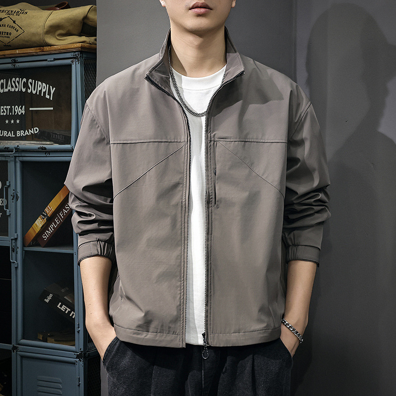 美式立领冲锋衣男户外防风外套