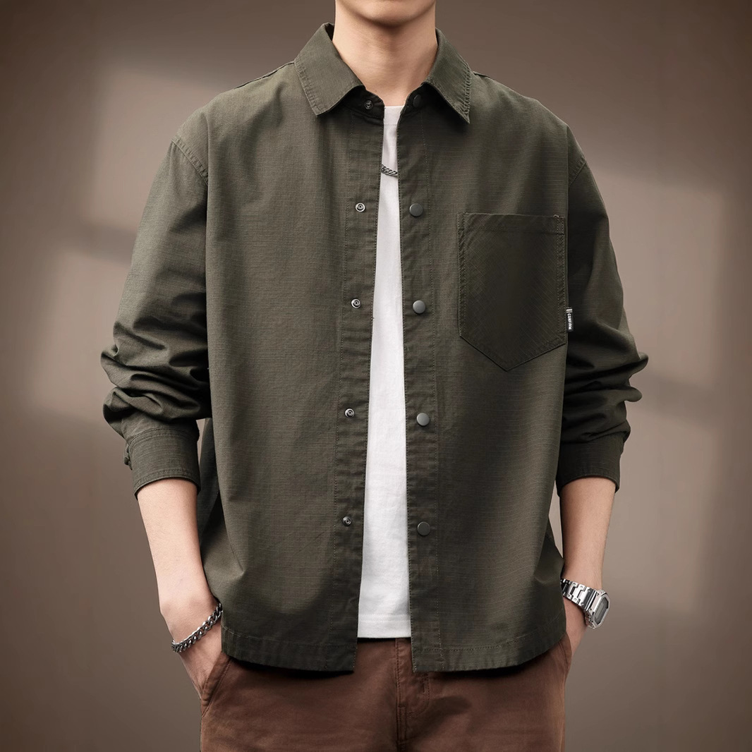 高端纯棉工装长袖男衬衣