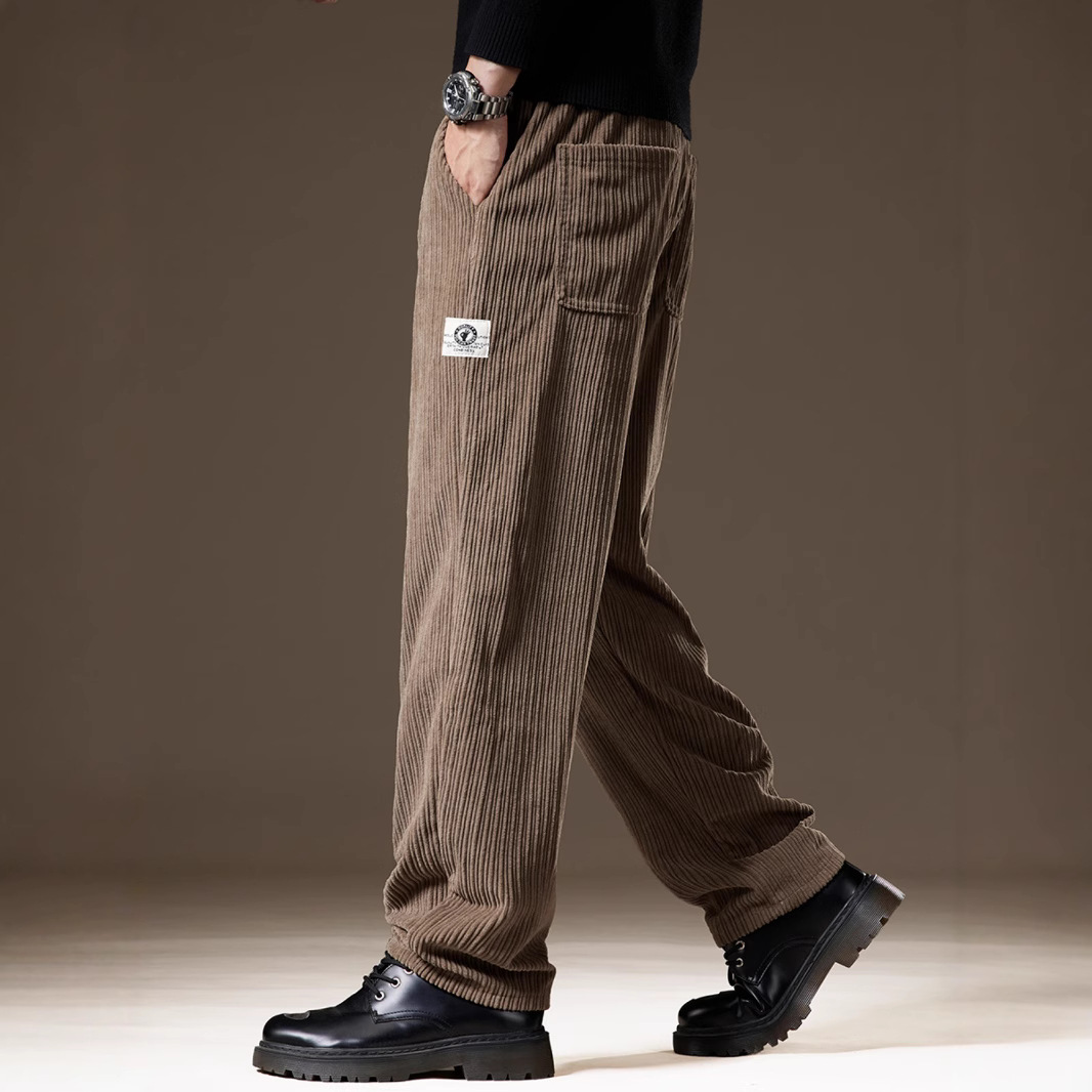 高端重磅灯芯绒男裤加绒宽松