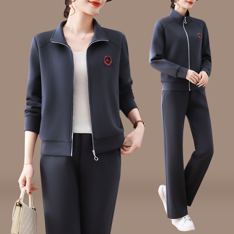欧货个性时髦休闲套装女气质跑步运动服2025春秋新款宽松两件套裤