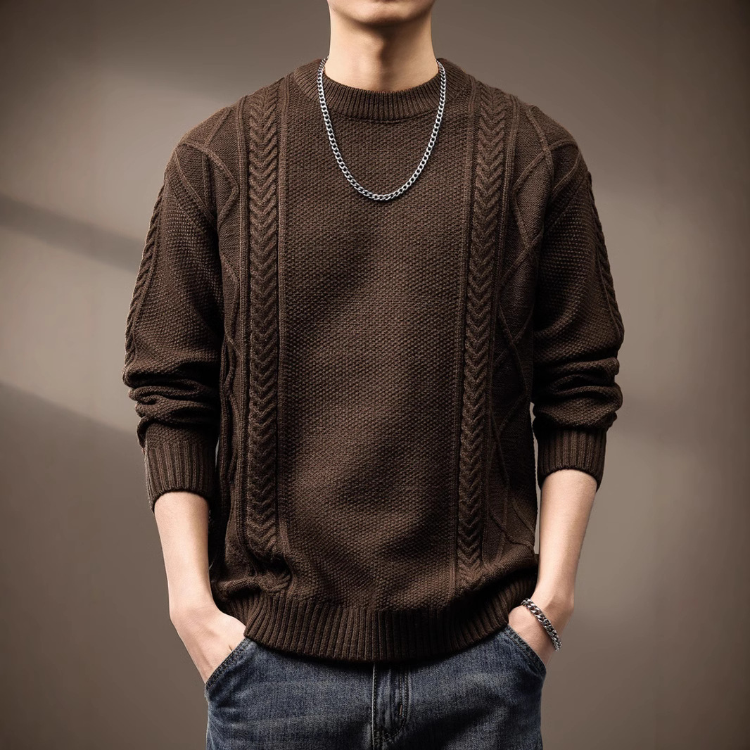 高端美式800g重磅毛衣男