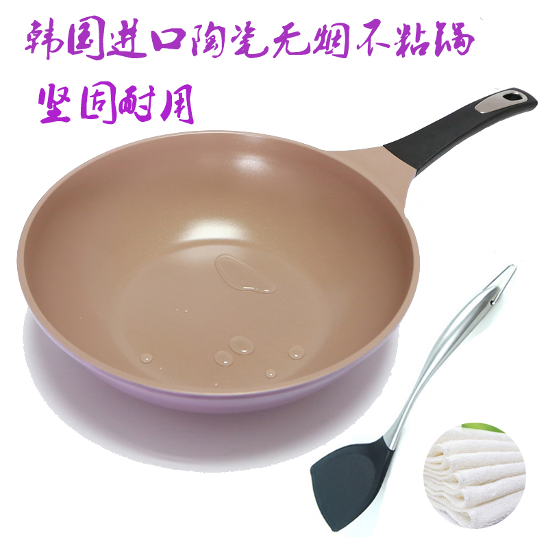 韩国进口陶瓷技术轻便炒锅陶晶锅少油烟不粘锅燃气电磁炉家用炒勺|msdalam kategori dapur/memasak Appliances, memasak Appliances, Periuk belanga/Pot/cerek, Wok - dari Buy2taobao.com untuk memberikan perkhidmatan ejen Taobao profesional membeli
