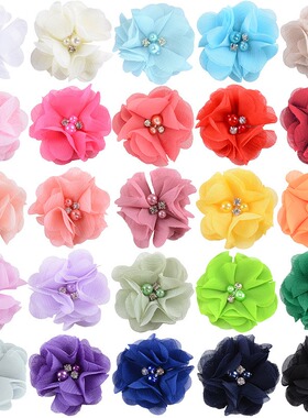 韩版手缝雪纺花朵diy新娘头花胸花手捧花服装鞋帽饰品配件辅料花