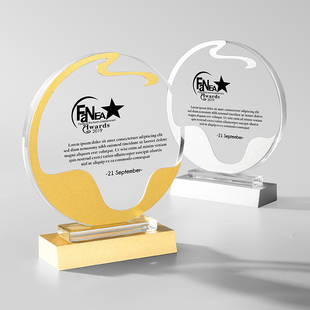 新款水晶奖杯金属定制金银铜奖牌公司年会优秀员工销售冠亚军颁奖
