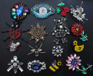 爆款立体DIY钉珠布贴服装辅料 重工水钻串珠手工个性贴布补丁时尚