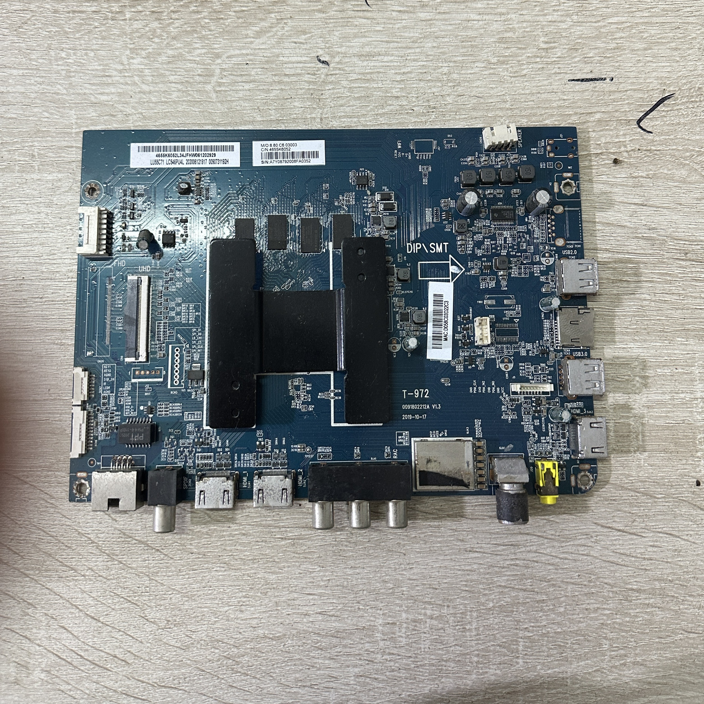 原装海尔LU55C71主板0091802212A V1.3屏 LC546PU4L 实拍图