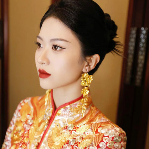 新娘秀禾耳环订婚旗袍敬酒服耳坠