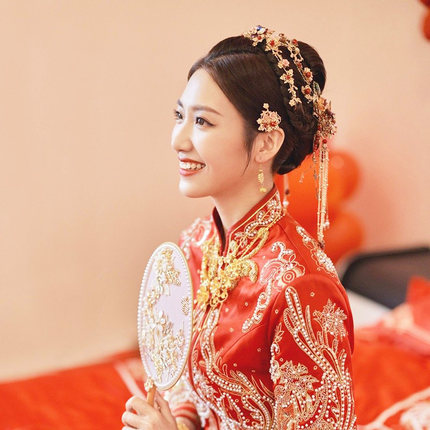 秀禾服头饰新娘2024新款结婚凤冠禾秀服大气简单发饰中式简约秀禾