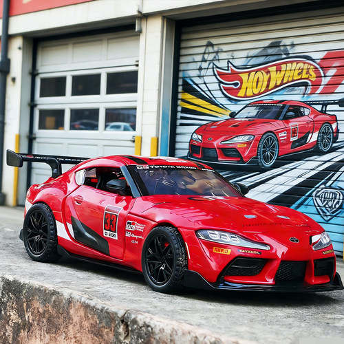 新款1/32丰田supra GT4合金汽车模型速霸牛魔王回力声光玩具跑车