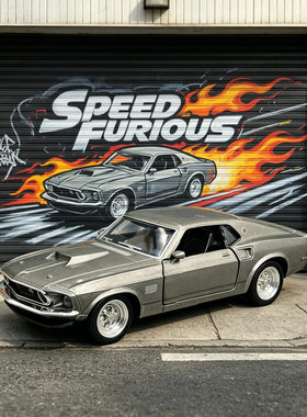 马珂垯五寸福特野马 Boss 429 1969合金汽车模型回力开门复古跑车