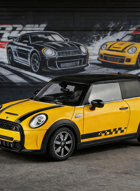黑曼巴1/18宝马MINI COOPER S合金汽车模型迷你小车仿真车声光车