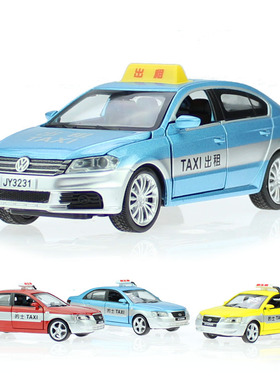 1:32合金北京现代出租车模型 大众朗逸出租TAXI 回力声光玩具汽车