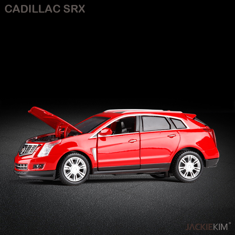 凯迪拉克SRX 1:32彩珀合金车模 开门声光回力汽车模型儿童玩具车