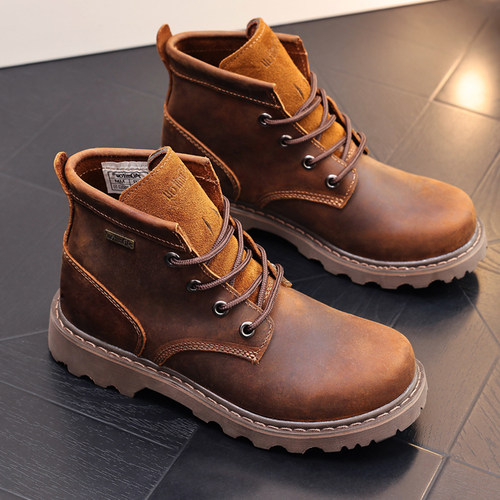 真皮马丁靴英伦风圆头真皮