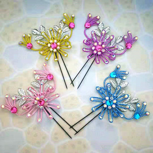 新品戏剧头饰钗花旦簪子粤剧小姐头饰配件纯手工制作发簪头花包邮