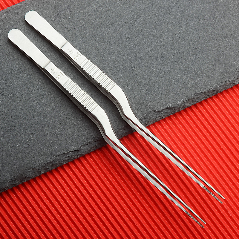 采耳工具1cm弯镊子不锈钢细尖头精密耳镊夹技师手工打磨