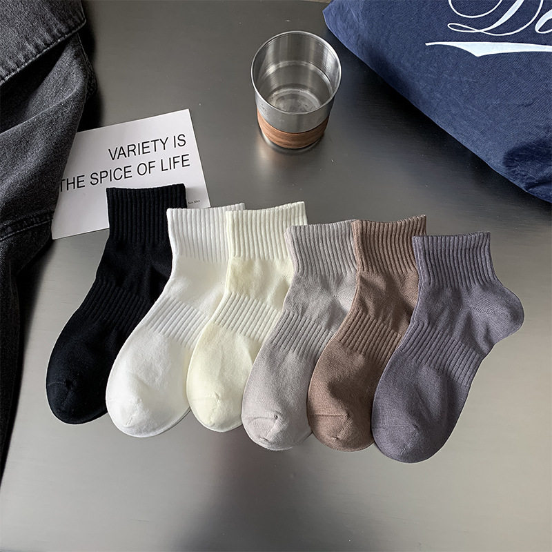 袜子男士防臭吸汗夏季薄款纯色短筒袜双针竖条休闲棉袜潮流运动袜,女士内衣/男士内衣/家居服,短袜,淘宝优惠券,粉丝福利购,淘宝优惠卷