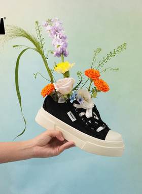 王一博同款 veemes月牙鞋 经典款增高厚底帆布鞋复古百搭男鞋女鞋