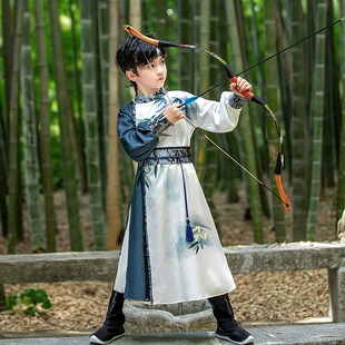 汉服男童宋制锦衣卫2025新款儿童帅气公子唐装小男孩演出服圆领袍