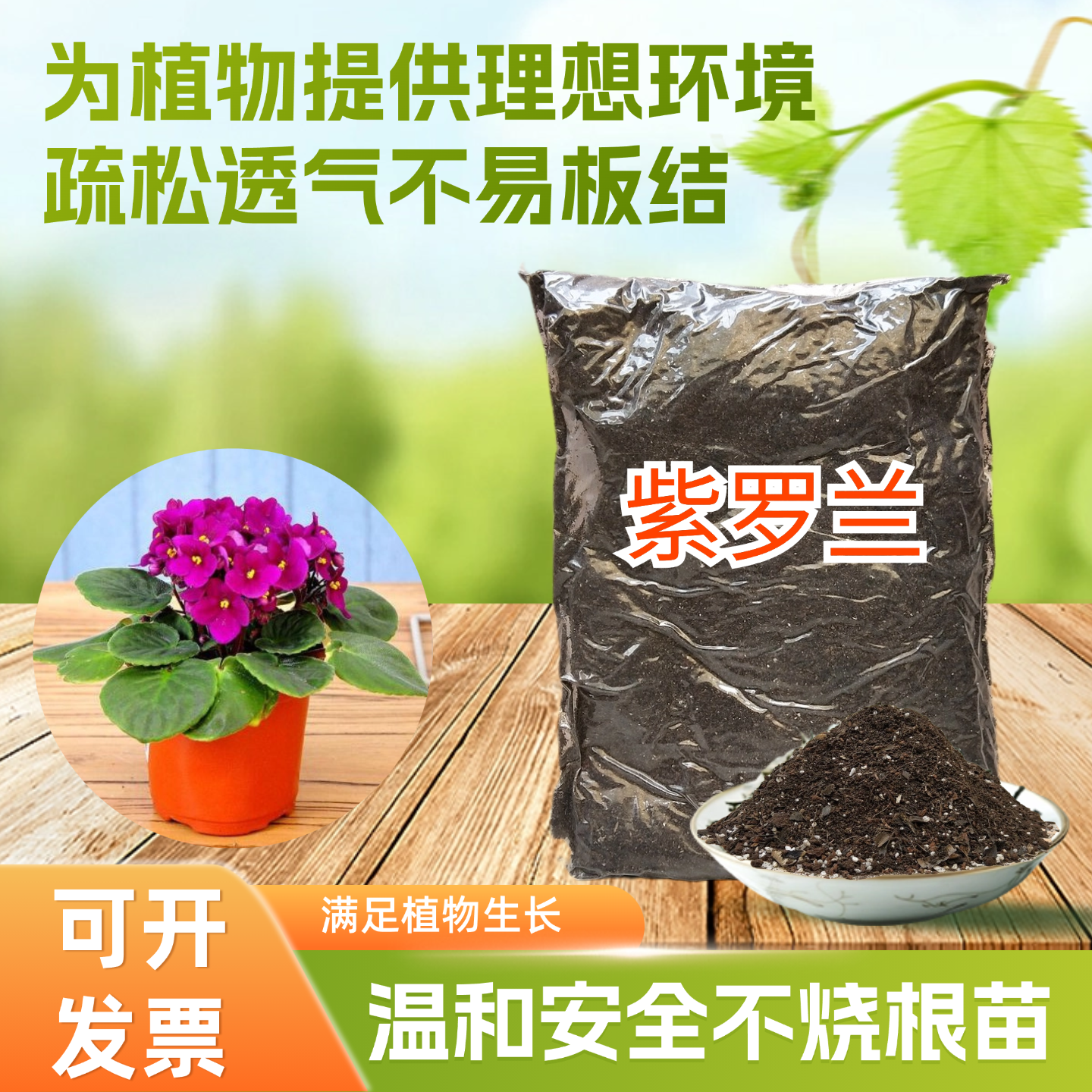 非洲紫罗兰椰砖土家用通用型盆栽花卉植物翻换透气种植专用营养土