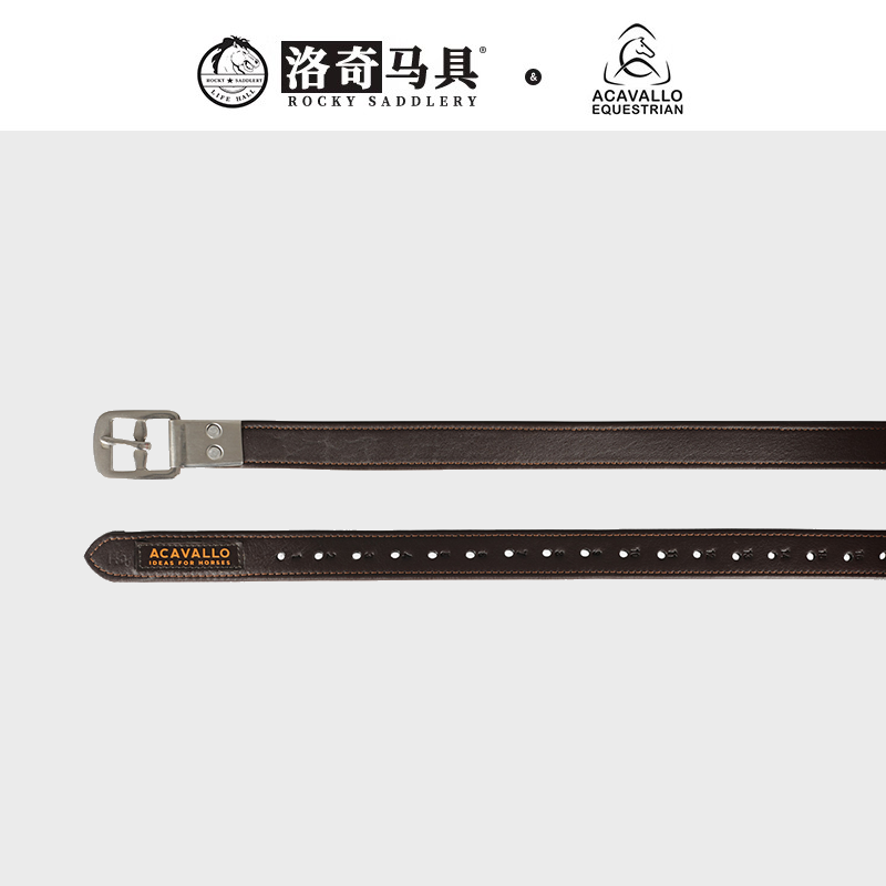 意大利Acavallo压缩金属扣马蹬带小牛皮马镫带 洛奇马具8212019