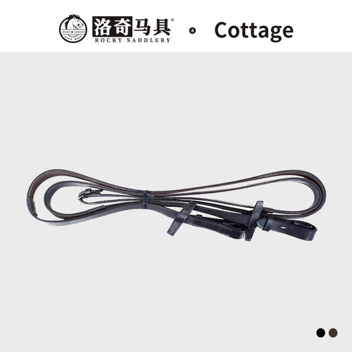 英国Cottage橡胶内防滑缰绳 牛皮 橡胶 英式缰绳 洛奇马具8218069