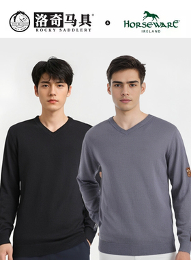 男款V领针织长袖含羊毛春秋冬季马术服装骑士服HW85028