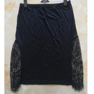 时尚旗袍内搭半身裙里衬裙黑色白色加大码内衬裙蕾丝花边女打底裙