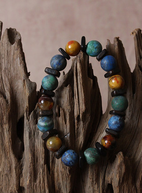 FHSTUDIO原创独立设计流浪地球配色禅意沉香木手镯手串