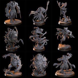 【恐怖生物】豺狼人矮人 提夫林 半兽人 法师DND桌游跑团战棋模型