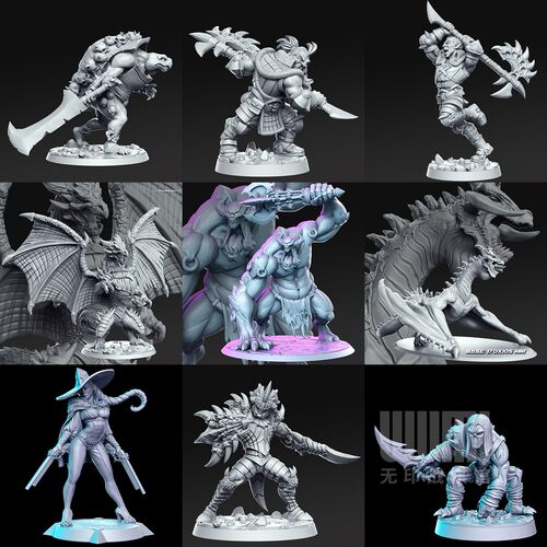 【群兽猎手】人类 蠕虫 巨魔 巨龙猎人龙与地下城DND棋子桌游模型