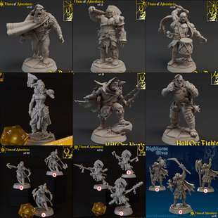 【半兽人&兽人】野蛮人 吟游诗人 德鲁伊圣武士游侠 武僧 地下DND