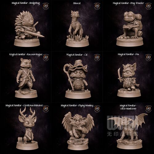 【可爱魔宠】动物伙伴 宠物 刺猬 青蛙 猫 猴 龙 DND桌游棋子模型
