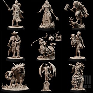 【夜行猎手】精灵 人类 狼人 圣骑士 英雄DND桌游跑团战棋模型