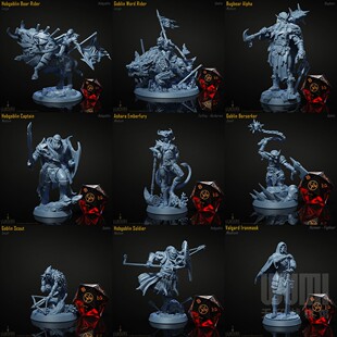 【部落战争】提夫林 哥布林 鸦人 地精 军阀DND桌游跑团战棋模型