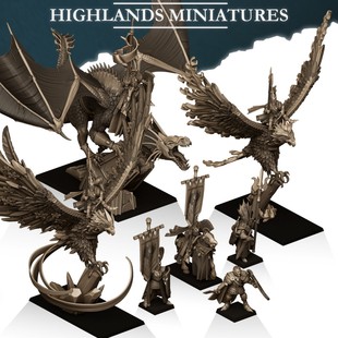 【御空行者】龙骑士 火/冰凤凰 巫师 中古锤神棋子跑团桌游模型