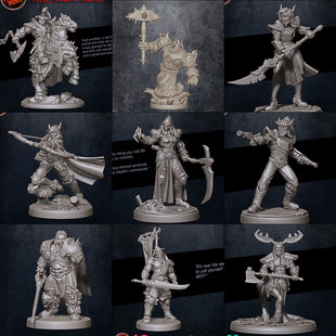 剑圣游侠 精灵女王 巨魔 四骑士 DND跑团桌游棋子模型 魔兽第三弹