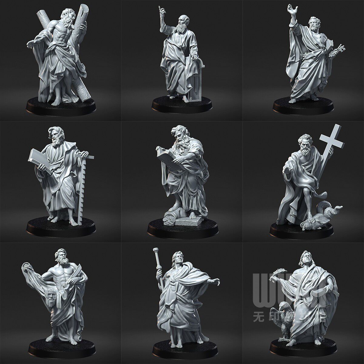 【圣使徒】中世纪 教徒 历史人物 dnd第三方桌游棋子模型