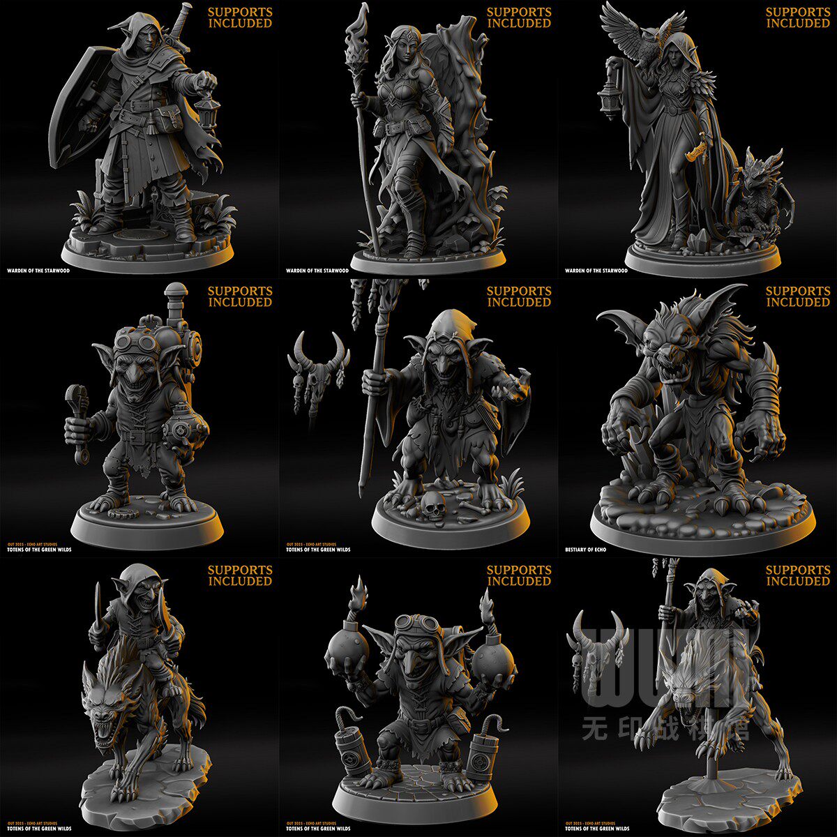 【狡诈地精】地精 精灵 坐骑 猎人 刺客 弩手 DND桌游棋子模型